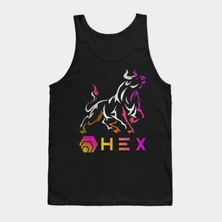 Vintage Bull Market HEX Coin To The Moon Crypto Token Cryptocurrency Wallet Birthday Gift For Men Women Kids Tank Top